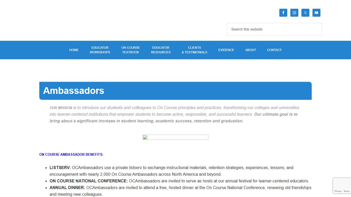 On Course Ambassadors Supporting Your Role as a Change Agent